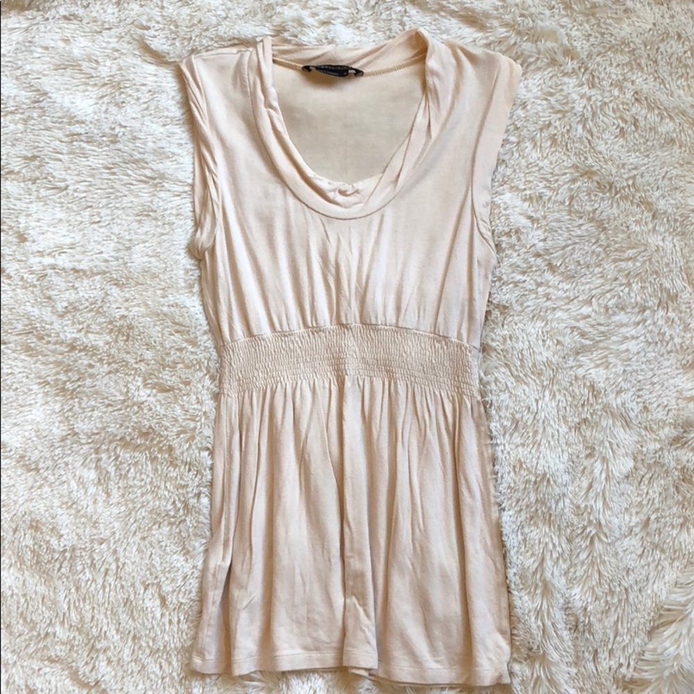 BCBGMaxAzria cream top :: rouched waist